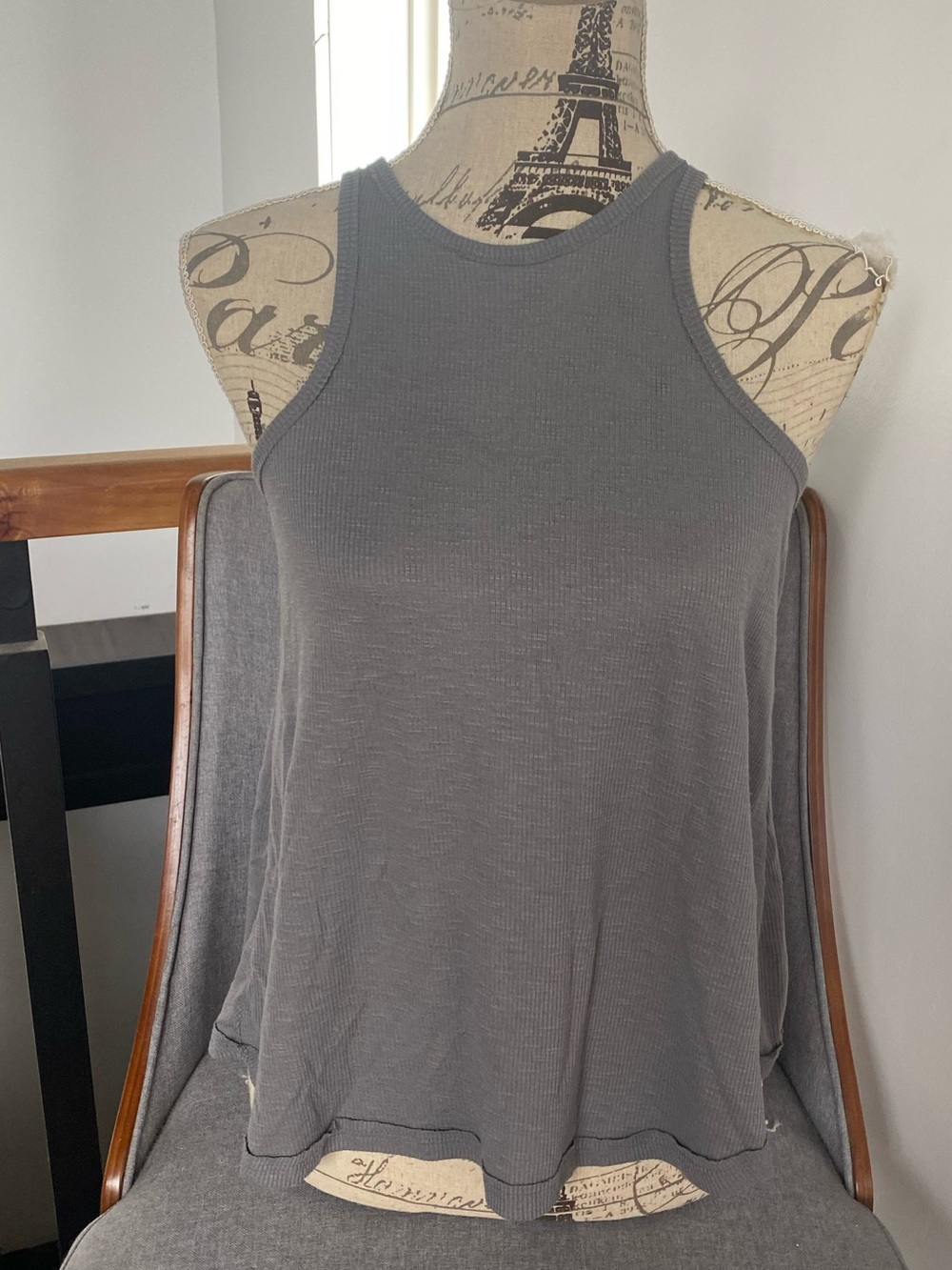 Free People Charcoal Grey Ribbed Tank